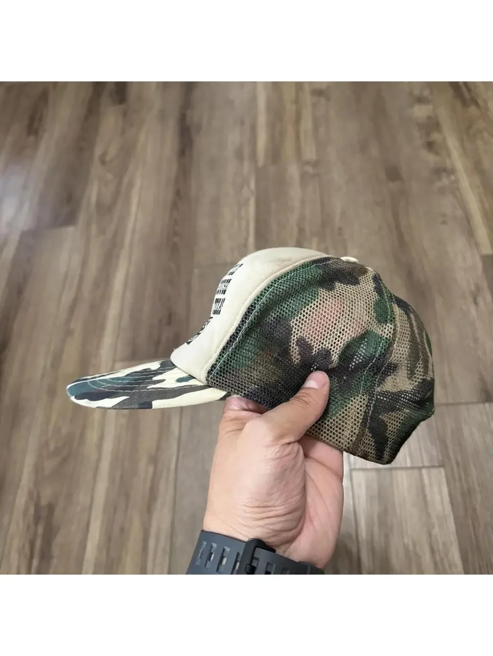 Vtg 90s Best Little Hose House Texas Specialties Company Funny Camo Snapback Hat
